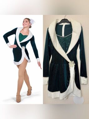 A Wish Come green velvet holiday dance dress costume H624 Man with the Bag MA ad